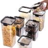 Frasco Sellado Grano Frasco de Almacenamiento de Cocina Frasco de Almacenamiento Plástico Transparente de Grado Alimenticio Frasco a Prueba de Humedad Caja de Almacenamiento de Té