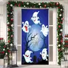 Cubierta de Puerta de Tela Elástica Cubierta de Puerta de Navidad Alegre Transfronteriza Tapiz Fondo de Tela de Regalo de Papá Noel para Fiesta Festiva
