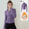 Top de Yoga para Mujer con Cuello Alto, Cierre Completo, Forro Polar, Chaqueta Fitness Corta Gruesa, Cálida y Ajustada, Se Puede Usar al Aire Libre