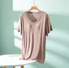 Camiseta Acolchada de Modal para Mujer, Ropa Exterior de Verano, de Longitud Media, Delgada, sin Sujetador, Camiseta para Capas Interiores, Top de Manga Corta