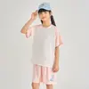 Conjunto de Roupas Esportivas de Secagem Rápida para Meninos, Shorts de Manga Curta de Seda de Gelo Infantil, Roupa de Treinamento de Badminton da Moda para Meninas e Meninos Jovens