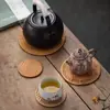 Taza de agua tejida a mano de ratán, tetera, taza de té, tapete para ceremonia del té, posavasos, mantel individual resistente al calor, mantel para mesa de comedor