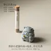 Base Portainciensos de Tendencia Nacional Estilo Chino, Adorno de Incienso para el Hogar, Quemador de Incienso Creativo Gato Viejo Pescando de Arenisca Verde, Decoración de Escritorio