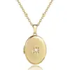Collar Álbum de Fotos de Latón con Forma de Corazón Abrible y Cerrable de Venta Caliente Transfronteriza Europea y Americana, Popular Collar de Circonita con Baño de Oro Real 14K