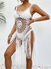 Gancho de mão saia de praia borla gancho de mão cross-border europeu e americano mulheres cabresto top blusa oca de praia X6953