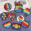 Etiqueta de tecido para bordado de computador Li Xin atacado rosto sorridente arco-íris amor acessórios de vestuário Zhang Zi patch adesivos de tecido