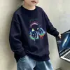 Sudadera de primavera y otoño para niños 2026 nuevo estilo moderna con estampado camiseta básica para niños mayores ropa de otoño e invierno para niños