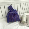 Bolsa de punto de diseño nicho de Corea del Sur con estampado de pata de gallo, bolso de hombro o axila con personalidad de moda, minibolso tejido para mujer