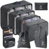 Bolsa de almacenamiento de viaje transfronterizo traje de almacenamiento de viaje de 8 piezas traje de 9 piezas bolsa de almacenamiento para clasificación de ropa al por mayor