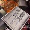 Pulsera de Flor de Piedra Lunar Brillante Diseñador Chapado en Oro de 18 Quilates Forma Denier Pendientes de Flor de Zirconita Set de Pendientes