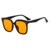 Novos óculos de sol na moda all-matching novo bege unha quadrada mulheres óculos côncavos forma emagrecedora óculos de sol de verão