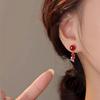 [Jade See Koi] Brincos de Koi Vermelho Advanced Sense 2025 Brincos de Cobra de Ano Novo Brincos Vermelhos de Ano Novo