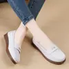 Zapatos de Mujer de Piel Genuina 2026 Nuevo Estilo Primavera Slip-On Cómodos Zapatos Planos de Suela Suave para Mujeres de Mediana Edad y Mayores Zapatos Casuales para Mamá