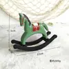 Caballo mecedor de madera creativo pintado transfronterizo, adornos de escritorio, sala de estar, estudio, oficina, mueble de vino, decoración de caballo mecedor