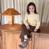 Suéter de Gola Alta Inverno Aimo Beibei Kidsren Espessado Macio e Sedoso Alta Elasticidade Coreano Camisa de Malha Básica para Meninas Trbottomy