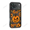 Capa de Celular com Estampa de Abóbora e Rosto de Fantasma de Halloween para Apple 17pm, Estoque de Fábrica, Janela Grande, Capa Protetora de iPhone à Prova de Queda