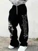Calças Jogger Tendência Hip Hop de Rua Europeia e Americana Design Estilo Punk Calças Estilo Asiático Masculinas e Femininas Tamanho Grande