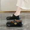 Sapatos Baixos Femininos de Bico Redondo 2026 Verão Novo Estilo Coreano Fivela Mocassins Fashion Bico Redondo Baixo Versátil Casual