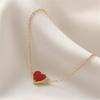 Pulsera de Ágata en Forma de Corazón Minsheng para Mujer Verano Nuevo Simple Pequeño Corazón Rojo Pulsera Pequeña Fresca Amor Joyería Versátil