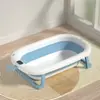 Bañera para Bebé con Sensor de Temperatura para Uso en Casa, Plegable y Adecuada para Sentarse y Acostarse, Tina de Baño Infantil Ampliada y Engrosada, Tina para Remojar Bebés