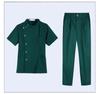 Ropa de trabajo médico de emergencia, pantalones de manga larga y manga corta, traje dividido, ropa quirúrgica verde oscuro corta para hombres y mujeres, ropa de enfermera