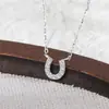 Collar de Herradura Pequeña de Plata de Ley s925 para Mujer con Colgante en Forma de U Incrustado de Diamantes Cadena para Clavícula Nicho Exquisito Pequeño Moderno Temperamento