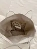 Bolsa Tote de Lona com Bolinhas Dupla Face Estilo Coreano Moderno, Bolsa de Ombro de Grande Capacidade para Trabalho e Deslocamento, Bolsa de Mão Simples e Fashion