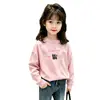 Camiseta de manga larga 100% algodón puro para niñas, con cuello redondo, nueva para primavera y otoño, versátil, casual, para niños y bebés.