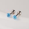 Quatro Garra Azul Zircon Brincos Mulheres 925 Sterling Silver Elegante Pequeno Brincos Parafuso Mini Brincos de Design Exclusivo E9802