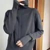 Nuevo Estilo Otoño e Invierno 2026 Cárdigan de Punto de Terciopelo Andy de Cuello Alto de Manga Larga con Doble Cremallera de Color Puro Holgado y Versátil para Mujer