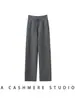 Nuevos Pantalones de Pierna Ancha de Cachemira para Mujer con Cordones Otoño Invierno Engrosados Con Bolsillos Modernos Suaves Versátiles Adelgazantes de Pierna Recta Pantalones Casuales