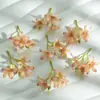 Orquídea artificial pequena de 3 hastes DIY Acessórios para grampo de cabelo e tiara femininos Flores de chifon Acessórios de flor artificial para sapatos e chapéus