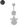 F136 Liga de Titânio Cobre Inlay Zircônia Borboleta Piercing de Umbigo G23 Piercing Unha de Umbigo Joia Comércio Exterior E-Commerce