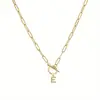 Corrente de Colar com Clasp Ot de 26 Diamantes Brilhantes em Formato de Letra, Venda Quente Transfronteiriça, Colar Simples e Elegante, Dropshipping