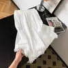 Falda de Encaje Patchwork Irregular Vintage para Mujer 2026 Nueva Principios de Otoño Adelgazante Cintura Elástica Falda de Línea A