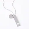 Collar de Acero Inoxidable en Stock Transfronterizo Corazón Hueco Forma de Corazón Pequeño Redondo en Blanco Color Láser Material de Impresión Grabado Collar de Acero Inoxidable