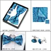 Corbata de moño Estilo Nuevo, Pañuelo Cuadrado, Gemelos Caja de Regalo Set de 3 Piezas, Accesorios de Camisa de Moda para Hombre, Hebilla de Corbata de Moño Multicolor