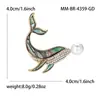Broche de Ballena de Aleación con Perla y Concha de Moda de Alta Gama Europeo y Americano Pin de Joyería de Ramillete Personalizado Lindo para Ropa de Hombre y Mujer