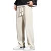 Calça Masculina de Seda Gelo Fina para o Verão, Perna Larga, Solta, Popular na Internet, Casual, Fashionável, Reta, 1/2 Peças