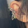 Clip para Oreja de Elfo Mariposa Súper Hada con Incrustaciones de Aretes de Diamantes de Imitación Verdes para Mostrar el Rostro Pequeño Sentido de Diseño de Nicho de Alto Sentido Clip para Oreja
