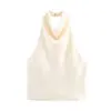 Fabricante Mayorista de Ropa para Mujer Transfronteriza Moda Femenina Estilo Europeo y Americano Nuevo 2025 Top Halter Sexy de Satén