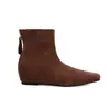 Opciones de dos alturas del mismo estilo de Mom Uva: botines cortos de mujer de punta cuadrada con cremallera trasera, ajustados, de altura interna 5 cm, hasta la mitad de la pantorrilla