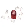 Decorações de Unhas Borboleta Vazada Patch de Liga Metálica Decoração Rosa Dourado Vintage Kit de Material DIY Patch de Borboleta para Unhas