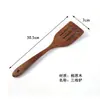 Juego de espátula y cuchara de madera de acacia, mango largo, espátula de madera resistente a altas temperaturas, utensilios de cocina para el hogar, utensilios de cocina de madera maciza, cuchara para ensalada