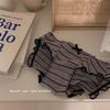 Bragas de Algodón Puro para Mujer Estilo Japonés y Coreano, Dulces e Inocentes con Bordes Fruncidos, Transpirables y Sin Costuras, Cintura Media, Entrepierna de Algodón Puro