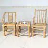 Silla de Bambú de Estilo Antiguo con Respaldo, Juego de Mesa y Sillas de Bambú, Sillón de Bambú, Silla de Ratán Tejida a Mano, Taburete de Bambú, Mesa de Bambú