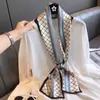Lenço novo primavera/verão outono lenço de cetim feminino comércio exterior estilo coreano estudante estampado Rede social lenço longo