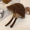 Gorro Estilo Coreano de Lana de Cordero Roja Lei Feng para Mujer, Gorro de Felpa Engrosado Cálido de Invierno para Ciclismo con Protección para las Orejas, Gorro de Aviador a Prueba de Frío