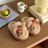 Chinelos de Algodão Infantis para Outono e Inverno, Pantufas de Pelúcia Cartoon para Meninas, para Bebês e Crianças Pequenas, Sapatos Quentes de Algodão para Menininhas