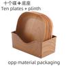 Plato para huesos de mesa de comedor doméstico transfronterizo, plato pequeño cuadrado con grano de madera para refrigerios, frutas, frutos secos, postres, pasteles, plato de productos de Año Nuevo
